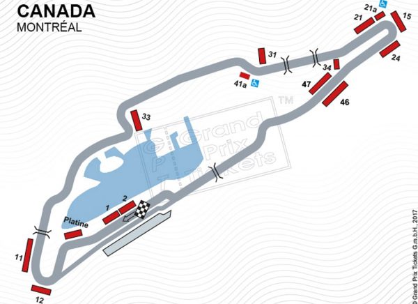 Formel 1 Banekort fra Canadas GP 2020