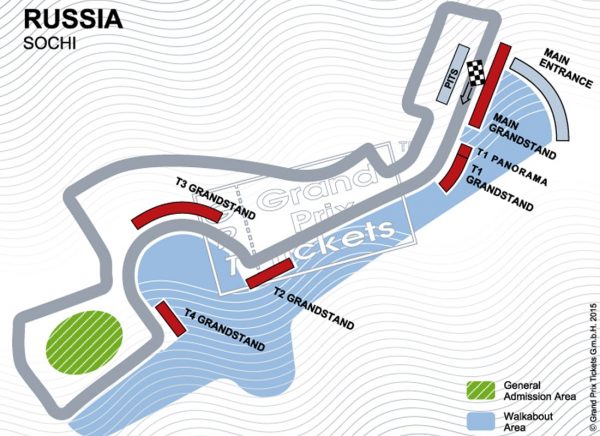 Formel 1 Banekort fra Ruslands GP 2020