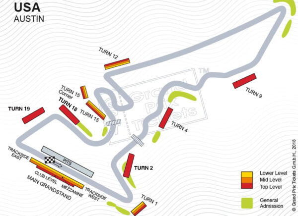 Formel 1 Banekort fra USAs GP 2022