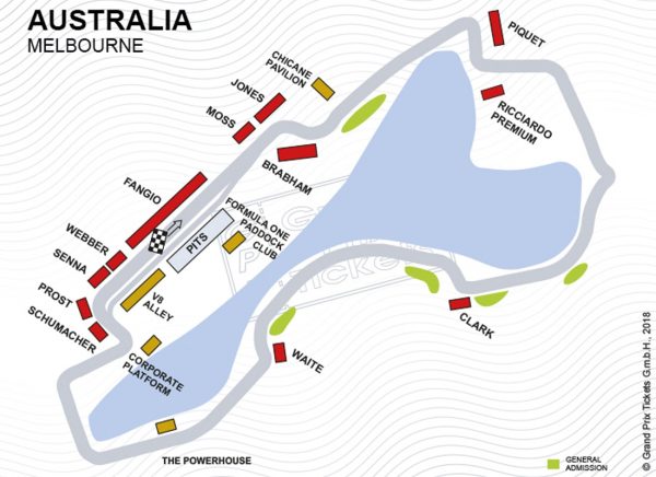 Formel 1 Banekort fra Austaliens GP 2020