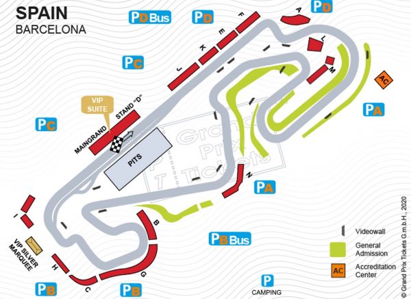 Formel 1 Banekort fra Spaniens GP 2020