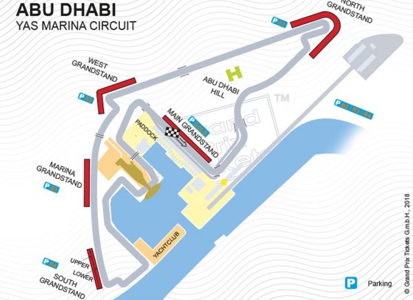 Formel 1 Banekort fra Abu Dhabis GP 2020