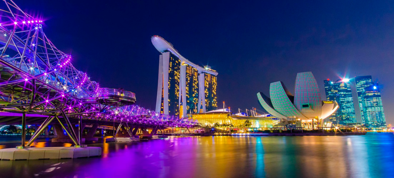 formel 1 singapore - skyline i natten