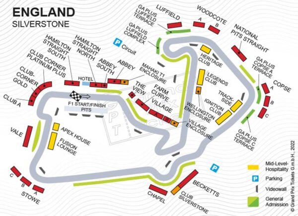 Formel 1 Banekort fra Englands GP 2022