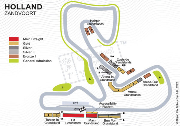 Formel 1 Banekort fra Hollands GP 2022